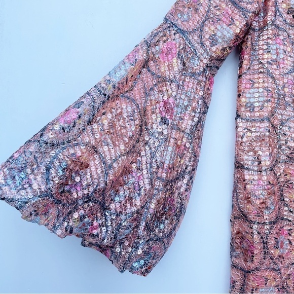 Anthropologie Verb by Pallavi Singhee Sequin kaftan Sz Small - Picture 4 of 6